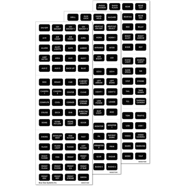7870 Black 180 Label Set - Emergency Vehicles