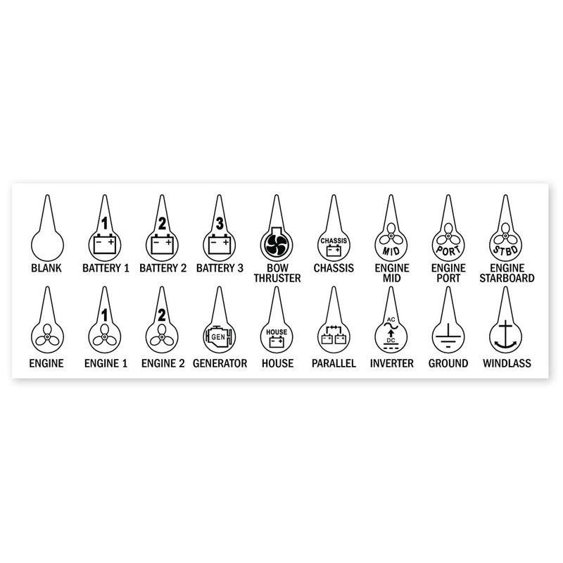 7902 Icon Circuit Identification Label Kit for Battery Switches