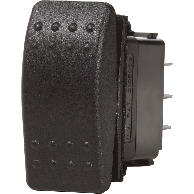 7938 Contura II Switch DPDT Black - (ON)-OFF-(ON)