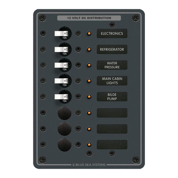 8023 DC 8 Position Circuit Breaker - White Switches