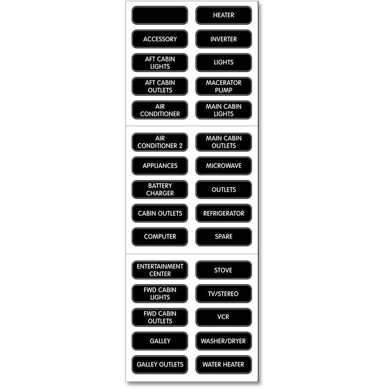 8031 AC Panel Basic 30 Label Set