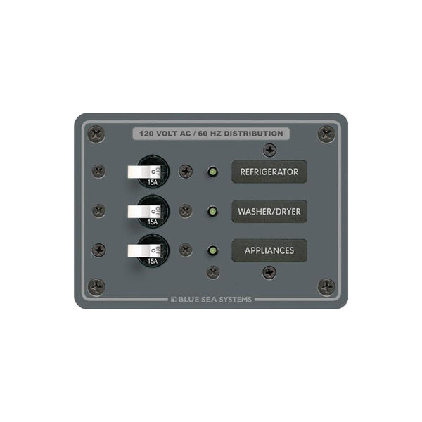 8058 AC 3 Position Toggle Circuit Breaker Panel - White Switches