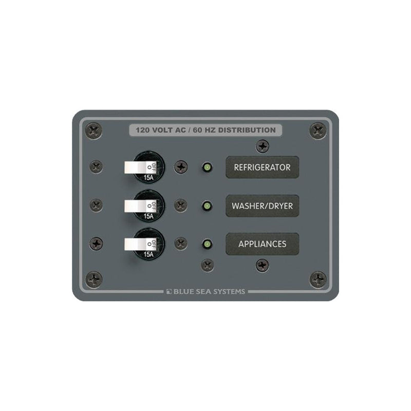 8058 AC 3 Position Toggle Circuit Breaker Panel - White Switches