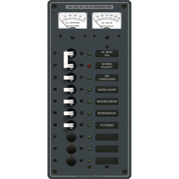8074 AC Main +8 Positions Toggle Circuit Breaker Panel - White Switches