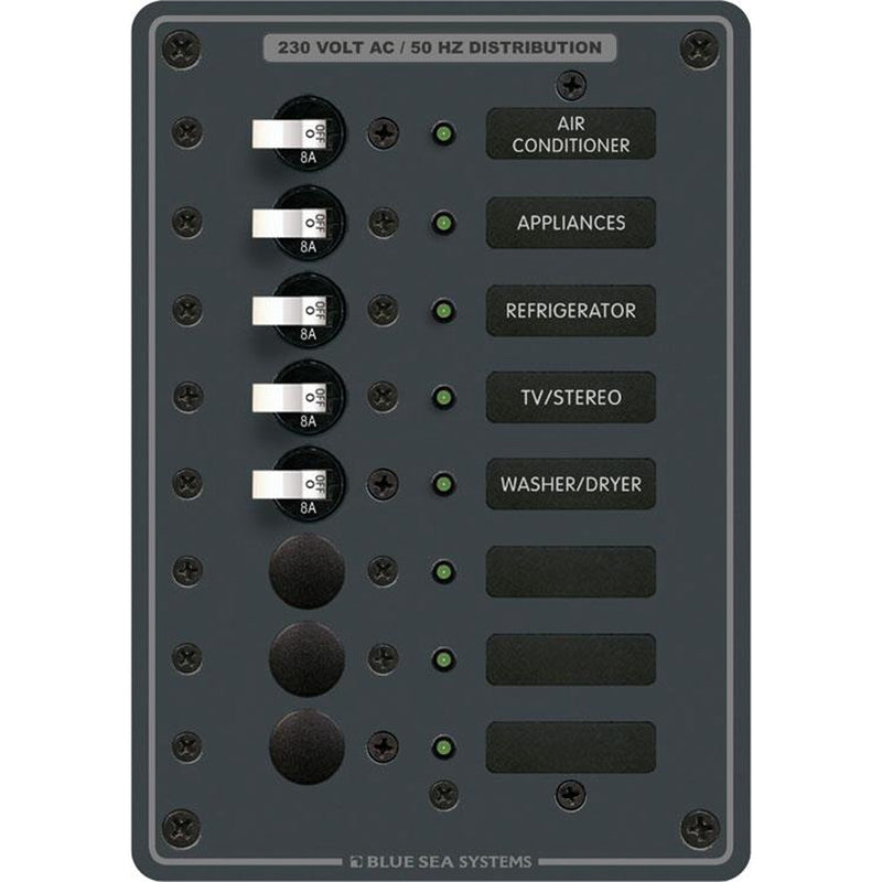 8159 AC 8 Position 230v (European) Breaker Panel (White Switches)