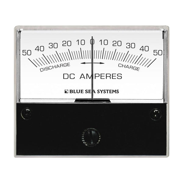 8252 DC Zero Center Analog Ammeter - 2-3/4" Face, 50-0-50 Amperes DC