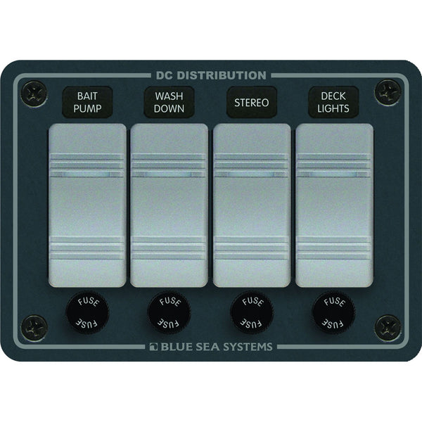 8262 Waterproof Panel 4 Position - Slate Grey
