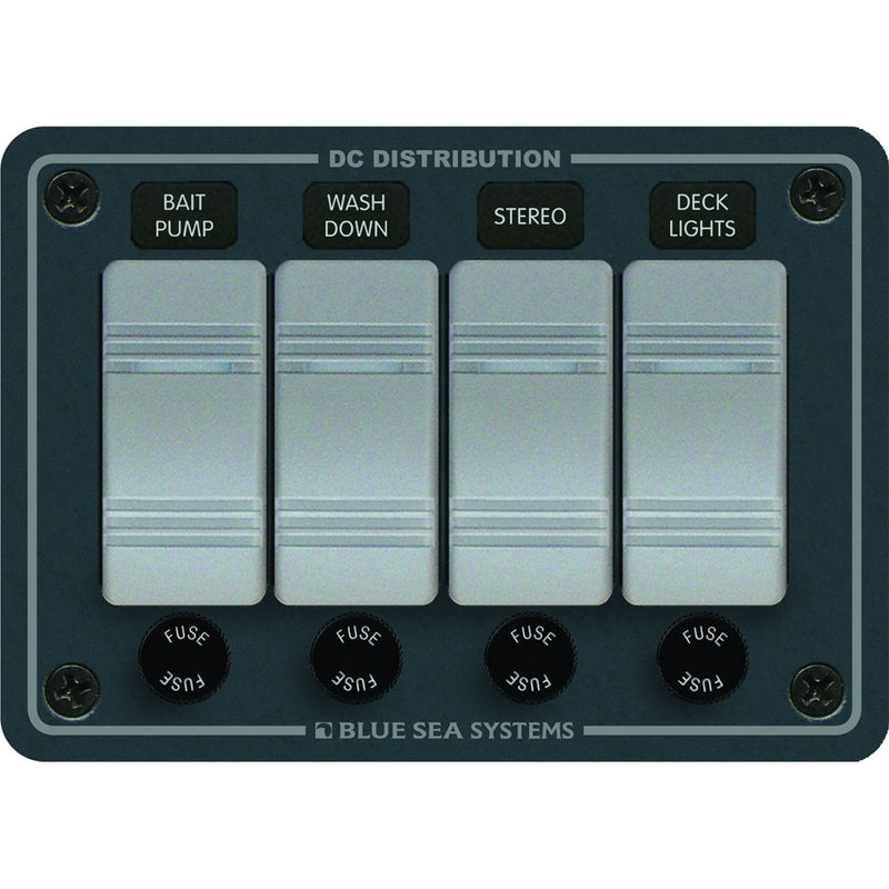 8262 Waterproof Panel 4 Position - Slate Grey