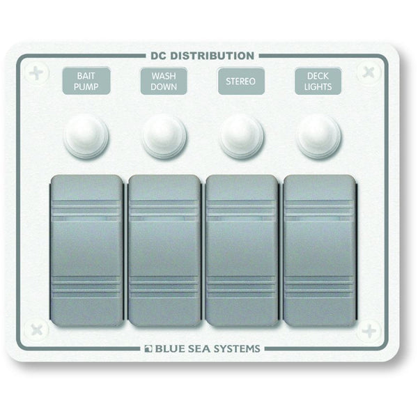 8272 Water Resistant Panel - 4 Position - White - Horizontal Mount