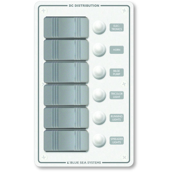 8273 Water Resistant Panel - 6 Position - White - Vertical