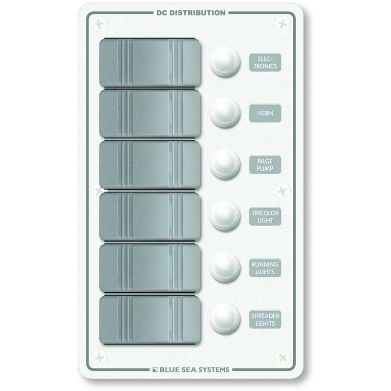 8273 Water Resistant Panel - 6 Position - White - Vertical