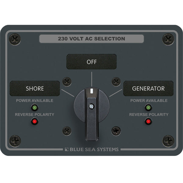 8359 AC Rotary Switch Panel 30 Ampere 2 Positions + OFF, 2 Pole