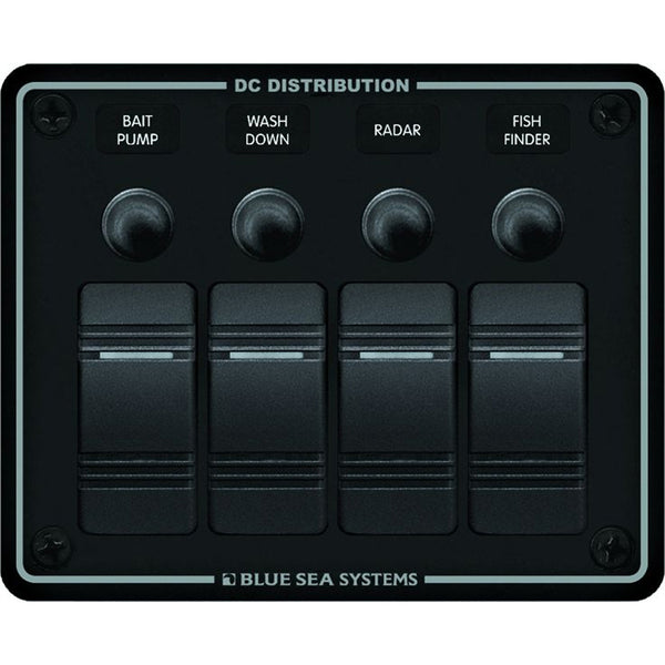 8372 Water Resistant 4 Position - Black - Horizontal Mount Panel
