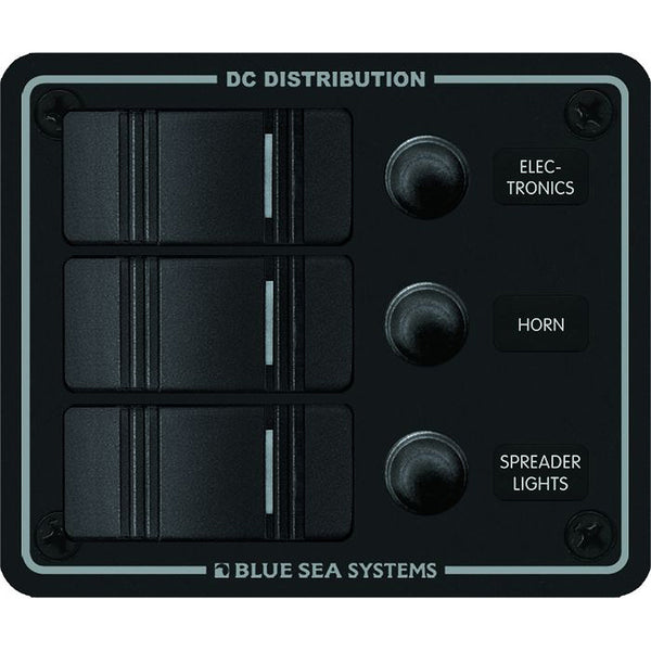 8374 Water Resistant 3 Position - Black - Vertical Mount Panel