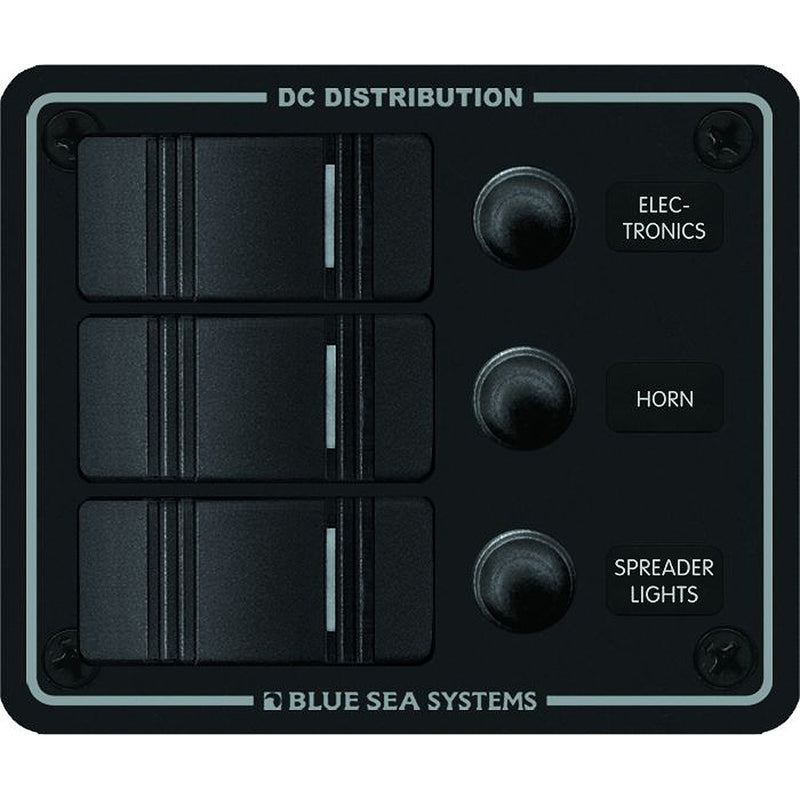 8374 Water Resistant 3 Position - Black - Vertical Mount Panel