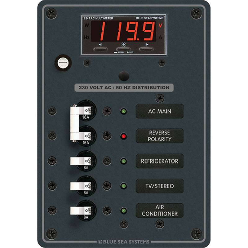 8505 AC Main + Branch A-Series Toggle Circuit Breaker Panel (230V) - Main + 3 Position