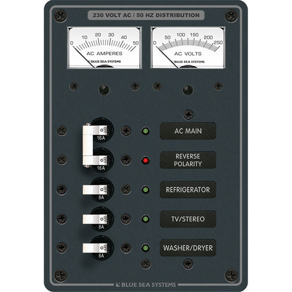 8509 AC Main + Branch A-Series Toggle Circuit Breaker Panel (230V) - Main + 3 Position