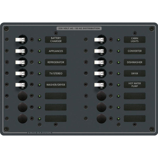 8561 AC 16 Position 230v (European) Breaker Panel (White Switches)