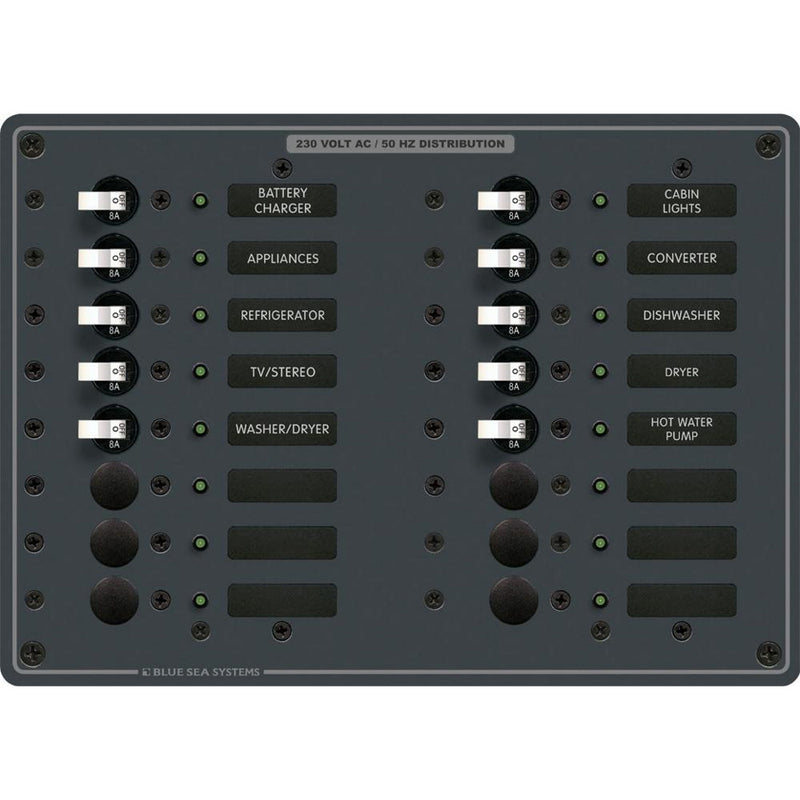 8561 AC 16 Position 230v (European) Breaker Panel (White Switches)