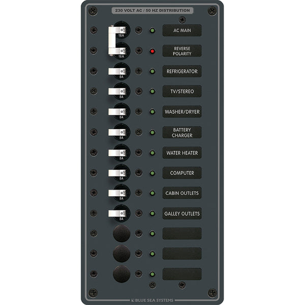 8585 Breaker Panel - AC Main + 11 Positions (European) - White
