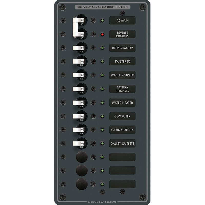 8585 Breaker Panel - AC Main + 11 Positions (European) - White
