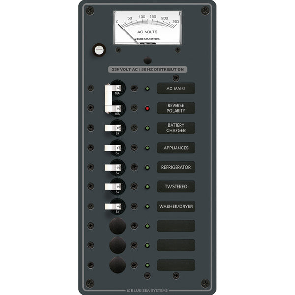 8588 Breaker Panel - AC Main + 8 Positions (European) - White