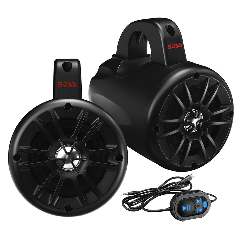 BM40AMPBT Amplified Waketower Speakers - Matte Black - 500W