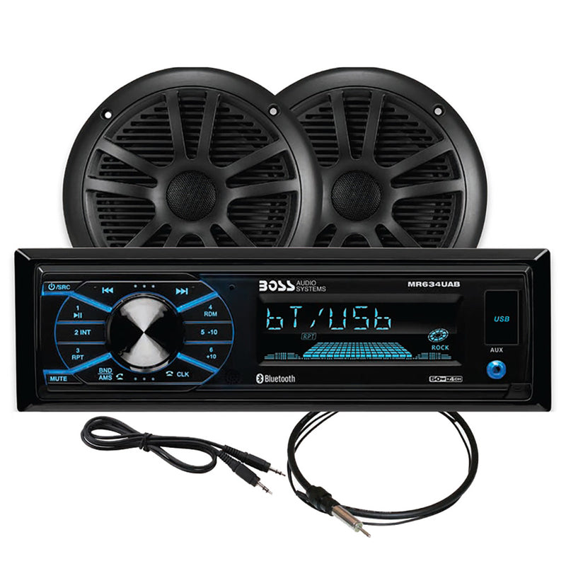 MCBK634B.6 Marine Stereo & 6.5" Speaker Kit - Black