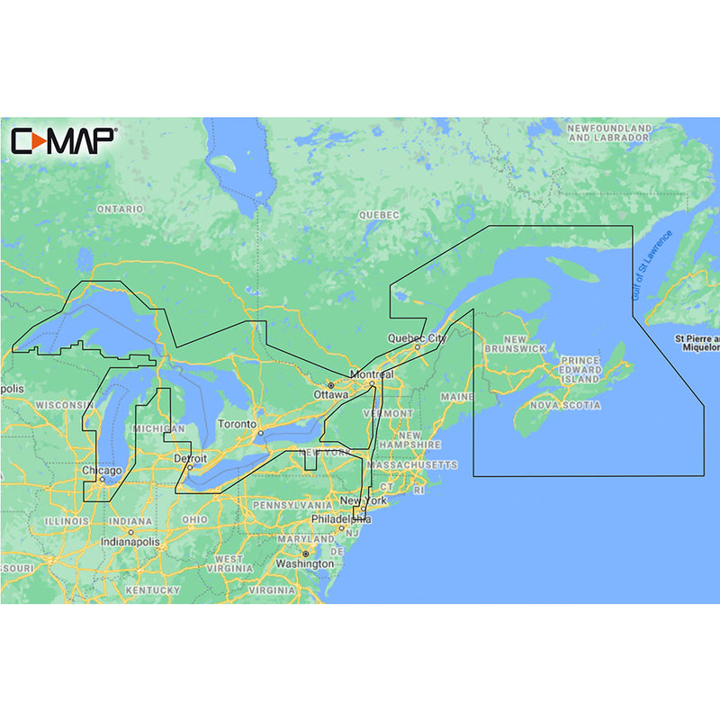 M-NA-Y201-MS Great Lakes To Nova Scotia REVEAL™ Coastal Chart