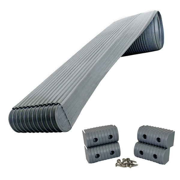 Caliber BunkWrap Kit - Grey 16' x 2" x 4" Roll + 4 Caps + HRDW Roll + 4 Endcaps & Stainless Steel Hardware