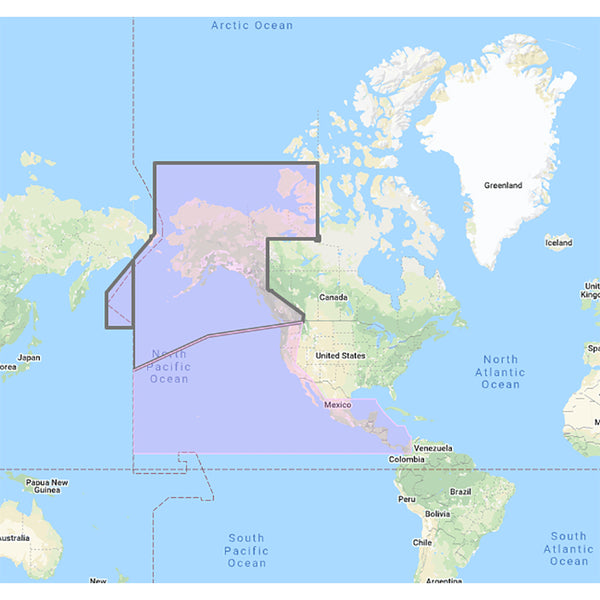 Furuno US & Canada Pacific Coast, Hawaii, Alaska, Mexico to Panama - C-MAP Mega Wide Chart - Unlock Code