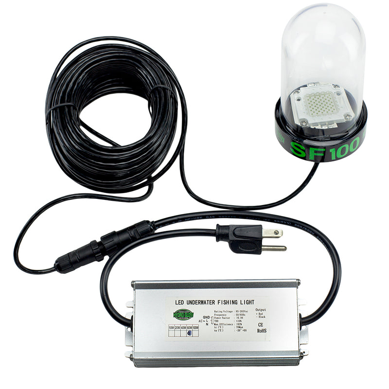 SF100G 100W/120VAC Underwater Dock Light - Green Anchored To Bottom