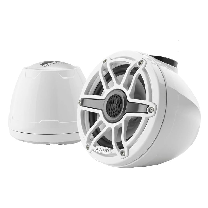 JL Audio M6 VeX™ Series 6.5" Enclosed Coaxial Speakers w/White Sports Grilles - M6-650VEX-Gw-S-GwGw