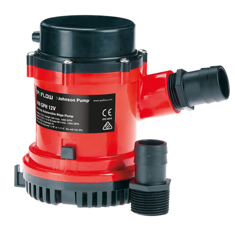 Johnson Pump 1600 GPH Bilge Pump 1-1/8" Hose 12V