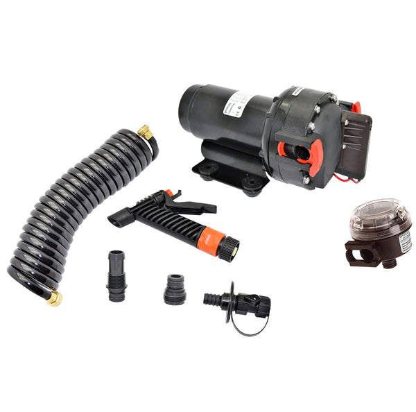 5813858138Johnson Pump Aqua Jet 5.2 GPH Washdown Pump Kit w/Hose - 12V
