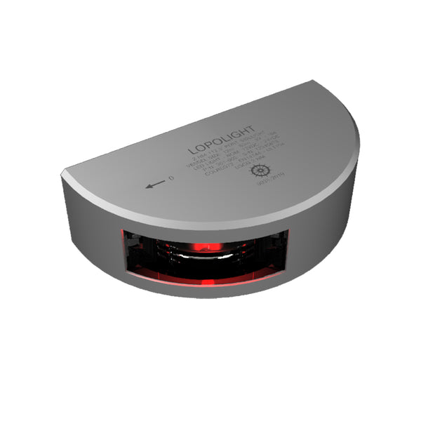 301-002 - Port Sidelight - 2NM - Vertical Mount - Red - Silver Housing