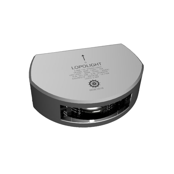 301-006 - Stern Light - 2NM - Vertical Mount - White - Silver Housing