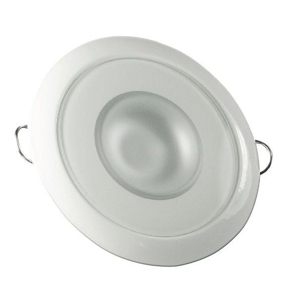 Lumitec Mirage - Flush Mount Down Light - Glass Finish/White Bezel - 3-Color Red/Blue Non-Dimming w/White Dimming