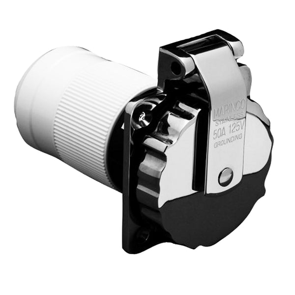 6371EL-B 50Amp/125V Stainless Steel Inlet