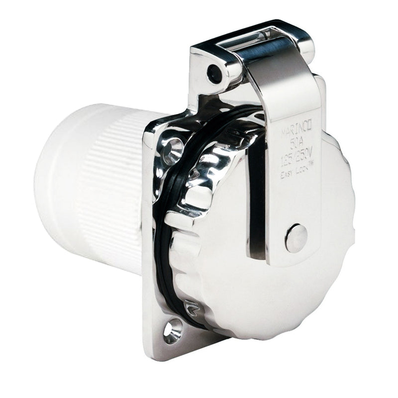6373EL-B 50Amp 125/250V Stainless Steel Inlet