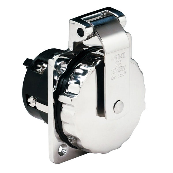 6373EL 50Amp 125/250V Stainless Steel Inlet w/o Rear Safety Enclosure