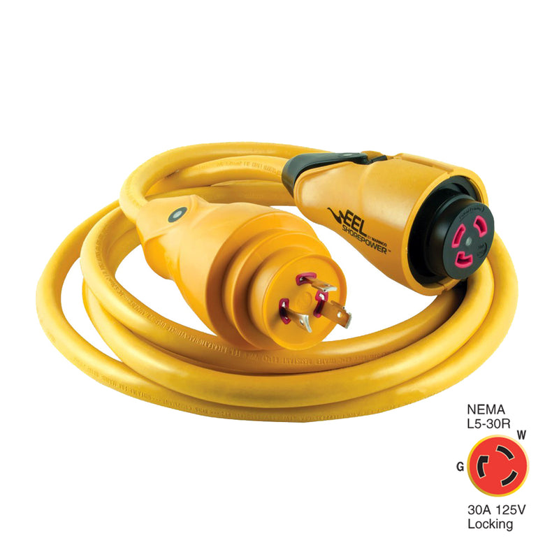CS30-12 EEL 30A 125V Shore Power Cordset - 12' - Yellow