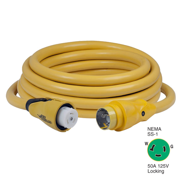 CS503-25 EEL 50A 125V Shore Power Cordset - 25' - Yellow