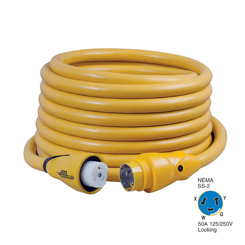 CS504-50 EEL 50A 125V/250V Shore Power Cordset - 50' - Yellow