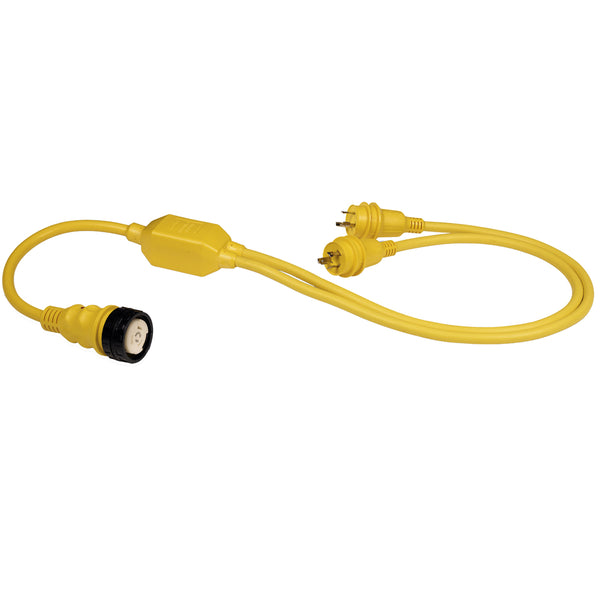 RY504-2-30 50A Female to 2-30A Male Reverse "Y" Cable
