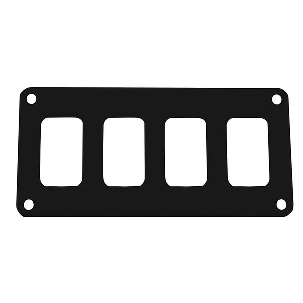 Pacer Switch Panel - 4 Switch & 1 Row - 5.5" x 2.75" - Black Powder Coated Aluminum