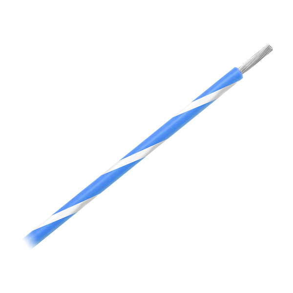 Pacer 14 AWG Gauge Striped Marine Wire 500' Spool - Blue w/White Stripe