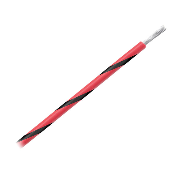 Pacer 14 AWG Gauge Striped Marine Wire 500' Spool - Red w/Black Stripe