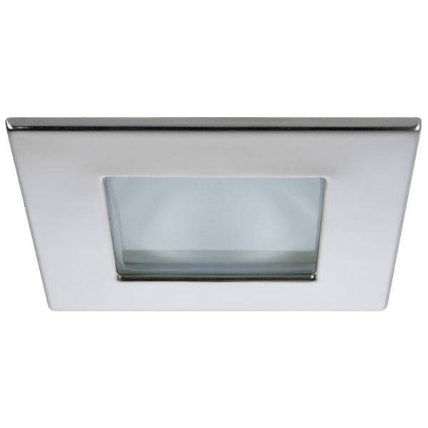 Quick Marina XP Downlight LED - 6W, IP66, Screw Mounted - Square Stainless Bezel, Round Daylight Light