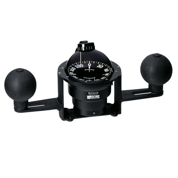 YB-600 Globemaster Steel Boat Compass w/5° Card - 12V - Yoke Mounted - Black